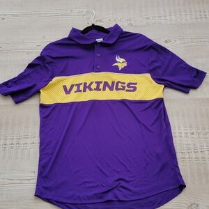 NFL Vikings Purple and Yellow Polo Shirt NWOT